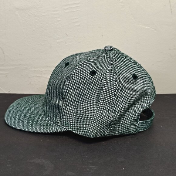 VINTAGE Otto Cap Hat Strap Back Green White Blank Adjustable Baseball Mens - Picture 3 of 12